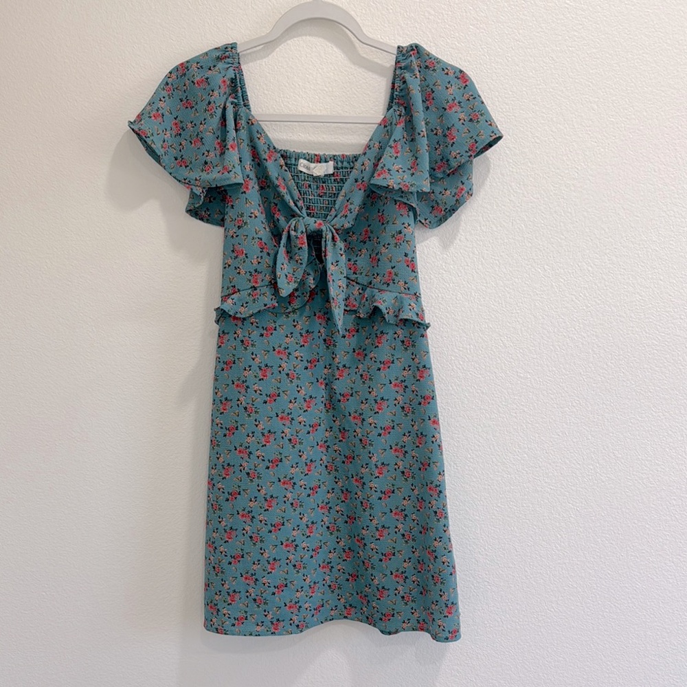 Cloud Sky Floral Bow Dress